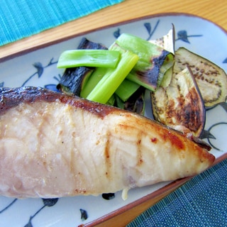 茄子と葱鰤塩焼き